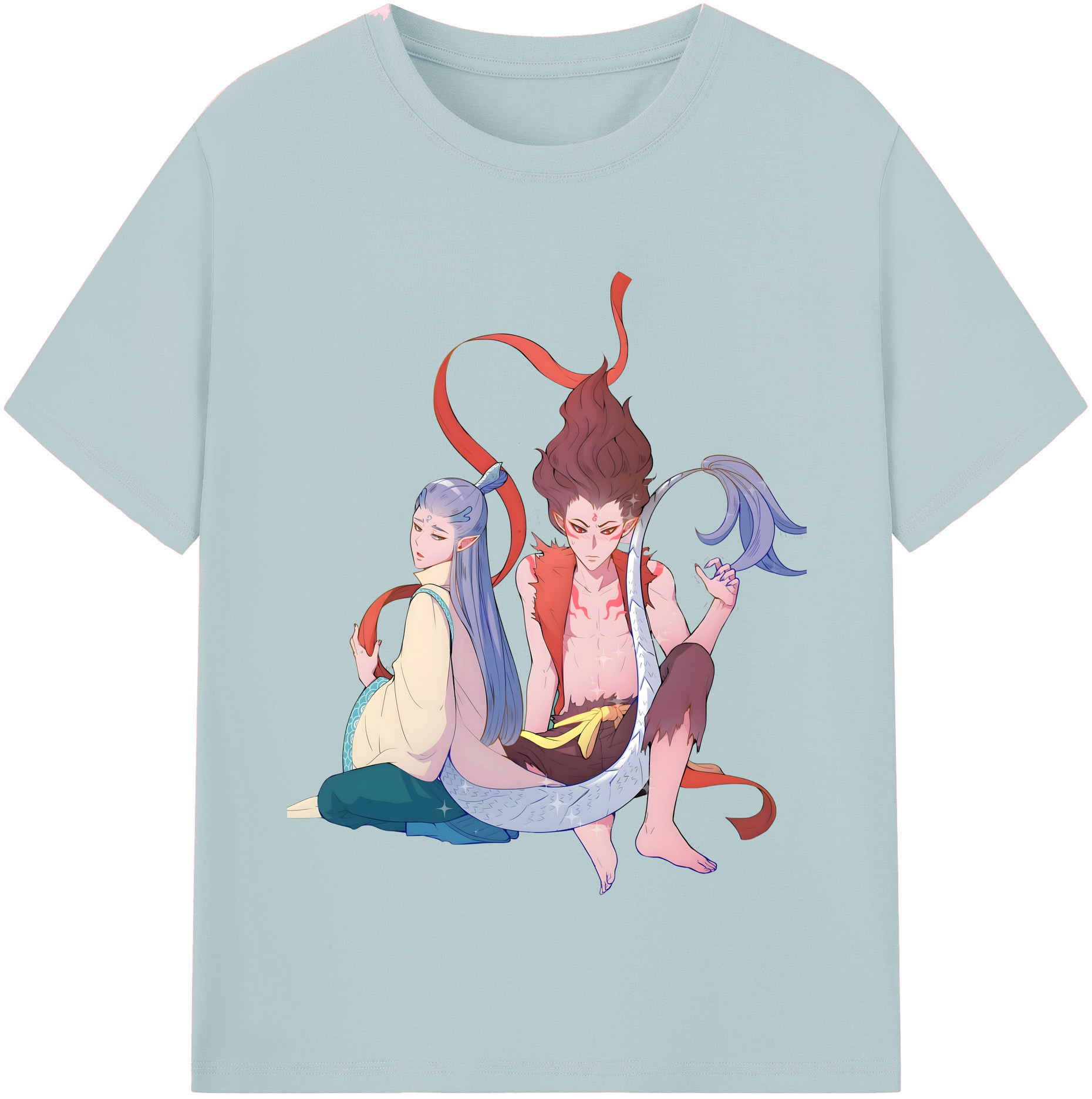 （画像用） Ne Zha 2 ナタ 魔童の大暴れ 綿100％半袖Tシャツ（フロントプリント）